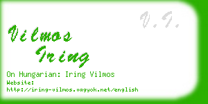 vilmos iring business card